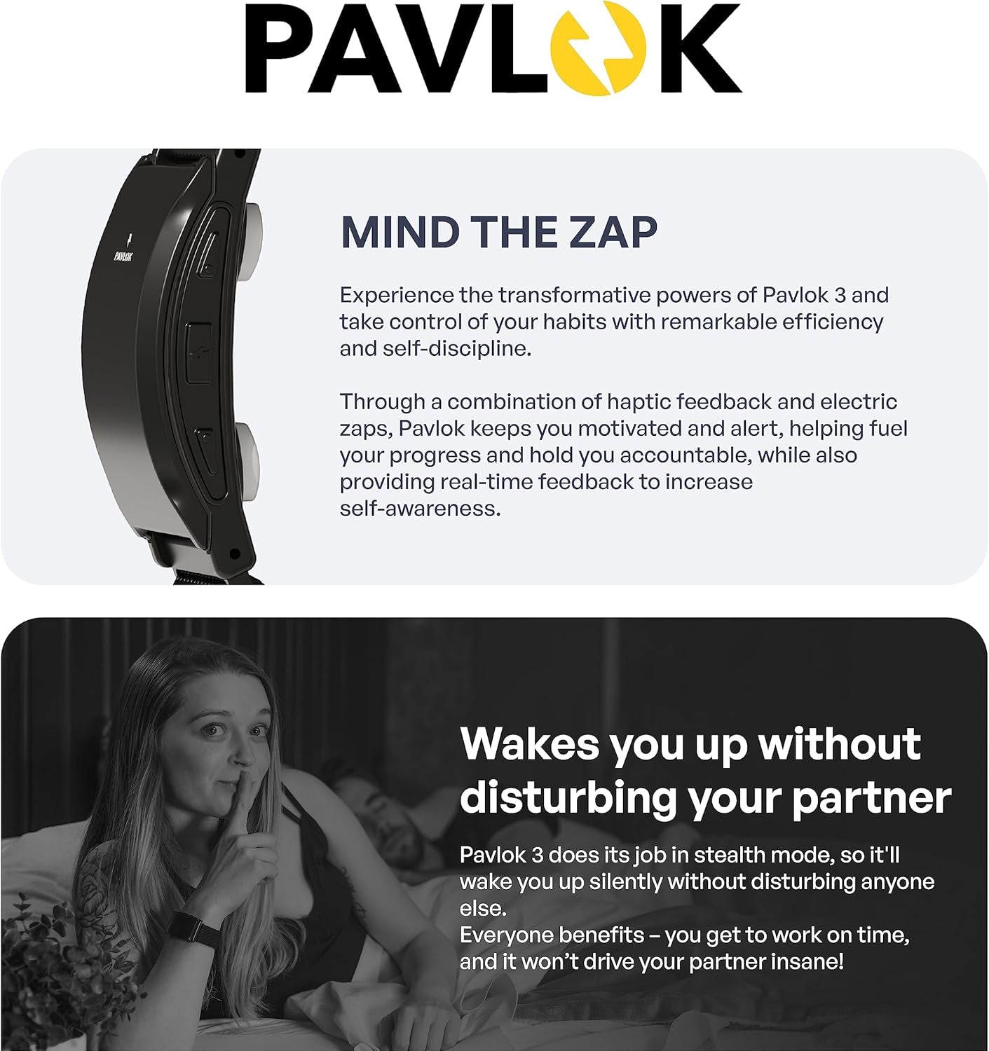 3 - Silent Alarm & Wearable Mindfulness Coach for Good Habits - Elevate Mindfulness, Create Good Habits - Track Steps, Activity, and Sleep Patterns