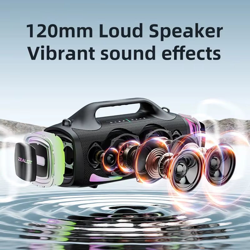 -S79 Speaker Party Portable Speaker with Bluetooth 5.2, Portable Handle, 24-Hour Playtime, for Party, Camping