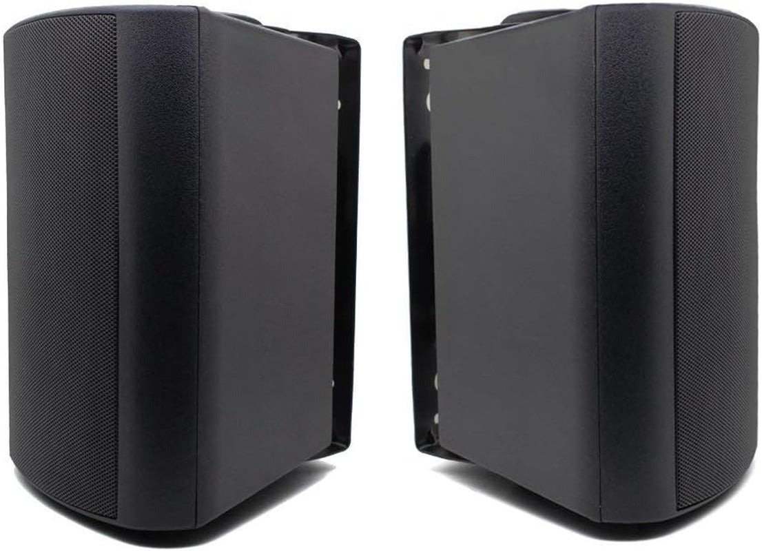 5.25 Inch Indoor Outdoor Bluetooth Speakers Patio Waterproof Wired Wall Mount System 300 Watts (Black)