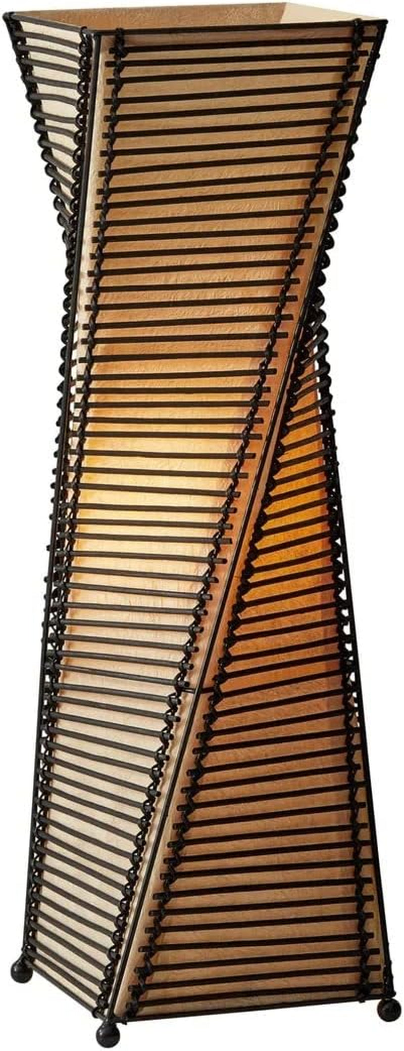 4045-01 Stix 24.5" Table Lantern, Wood, Black, Smart Outlet Compatible