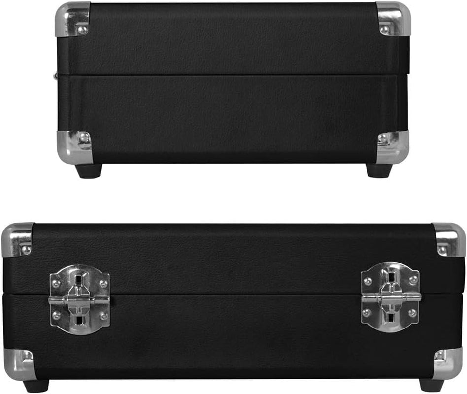 Portable Suitcase Turntable with Stereo Speaker,3 Speeds Belt-Drive Vinyl Record Player,Classic Black