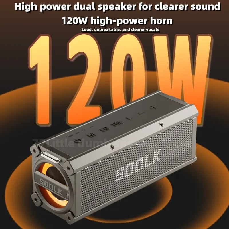 120W High Power Bluetooth Speaker Outdoor Subwoofer Portable Wireless Speaker TWS Stereo Audio with Microphone Caixa De Som