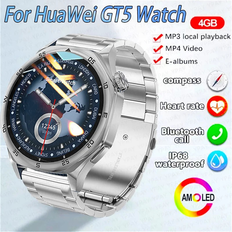 2025 New 3D Dial Smartwatch Heart Rate Health Monitor Bluetooth Call Compass IP68 Waterproof Men'S Smartwatch for Huawei Xiaomi