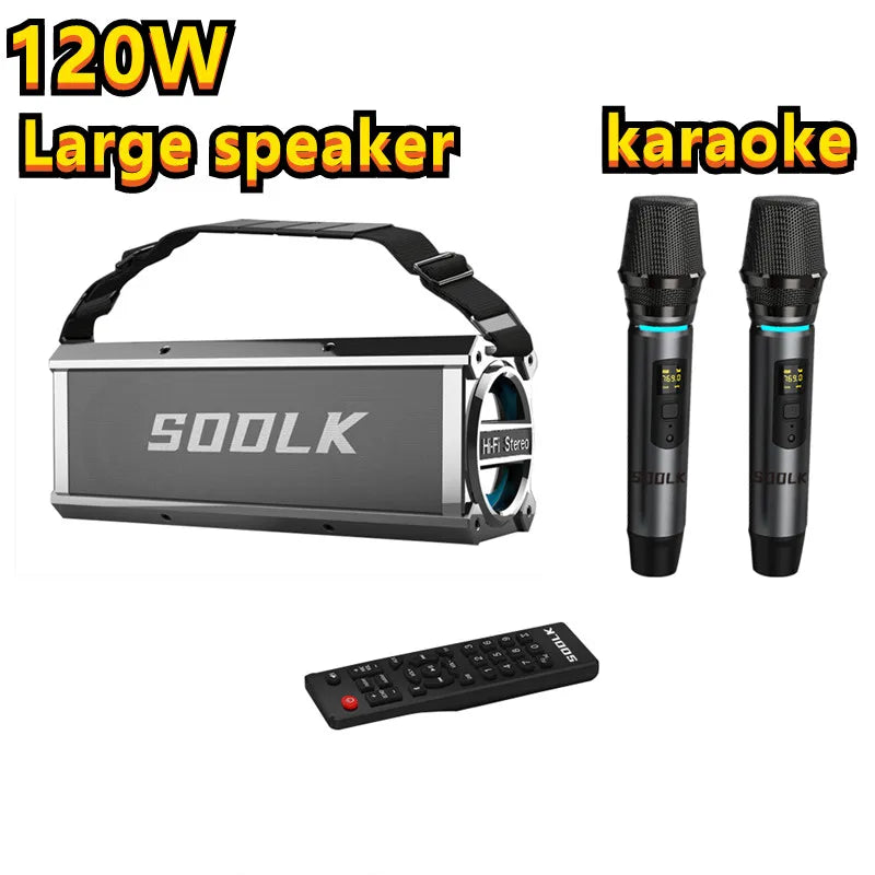 120W High Power Bluetooth Speaker Outdoor Subwoofer Portable Wireless Speaker TWS Stereo Audio with Microphone Caixa De Som
