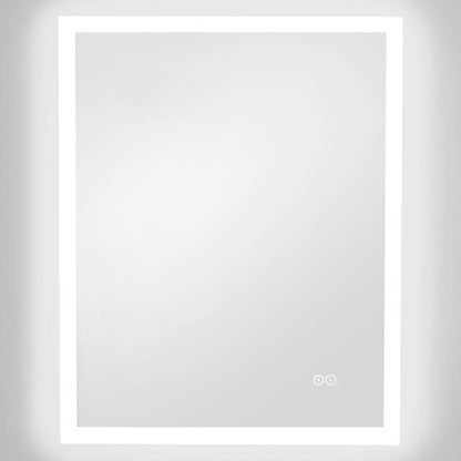 LED Bathroom Mirror with Bluetooth Speakers, Frameless Rectangular Wall Mounted Horizontal or Vertical Vanity, Dimmable Bright White 6400K Temperature