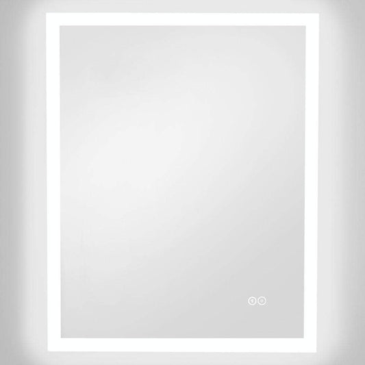 LED Bathroom Mirror with Bluetooth Speakers, Frameless Rectangular Wall Mounted Horizontal or Vertical Vanity, Dimmable Bright White 6400K Temperature