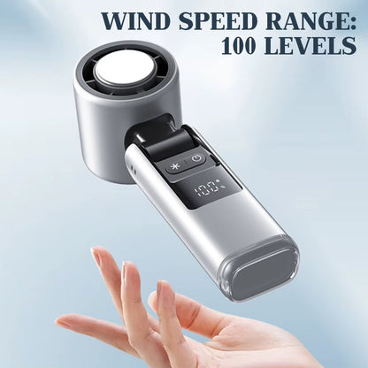 100 Turbos Chilled Ice Sensation Cold Fan Super Mini Turbos Speed Fan USB Powered Digital Display for Outdoor Camping Travel
