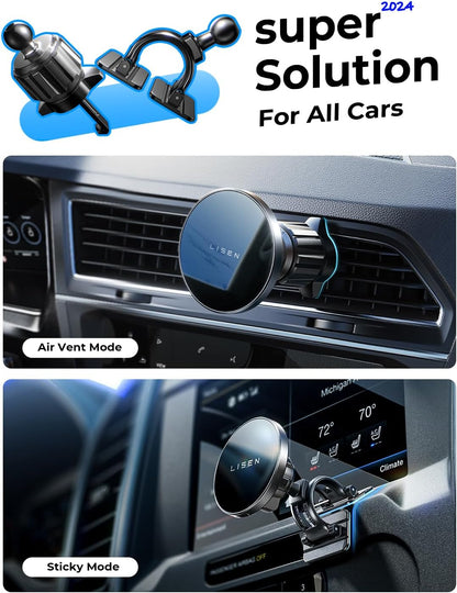 for 15W Magsafe Car Mount Charger,Super Fast Iphone Magnetic Wireless Car Charger for Iphone 16 Pro Max Accessories，Magsafe Charger Fits Iphone 16 15 14 13 12,Samsung with Magsafe Case