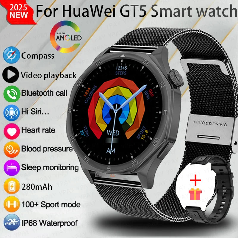 2025 New 3D Dial Smartwatch Heart Rate Health Monitor Bluetooth Call Compass IP68 Waterproof Men'S Smartwatch for Huawei Xiaomi