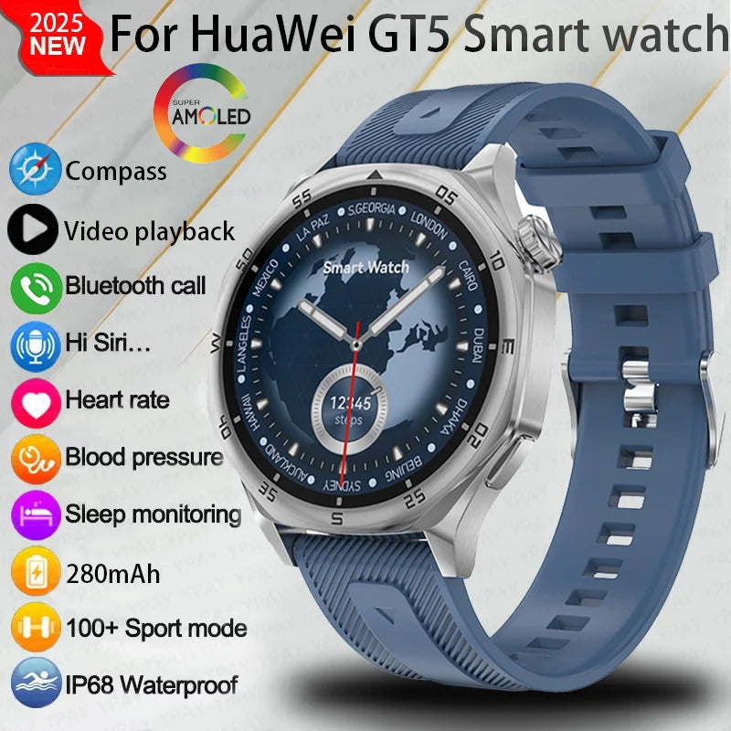 2025 New 3D Dial Smartwatch Heart Rate Health Monitor Bluetooth Call Compass IP68 Waterproof Men'S Smartwatch for Huawei Xiaomi