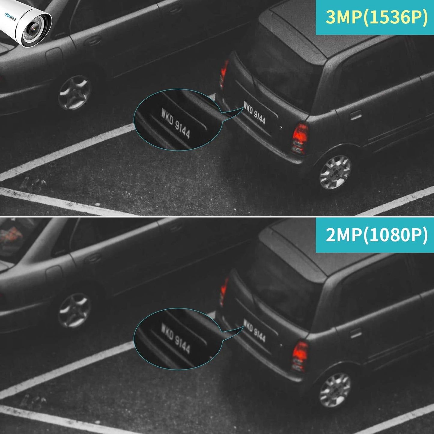 Wifi Security Camera System Face Detection 3MP Two Way Audio Security Cameras,8Channel NVR, Mobile&Pc Remote, IP66, Siren Alarm 7/24 Recording Night Vision with 500GB Hard Drive