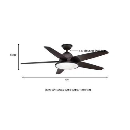 Berwick 52 In. LED Outdoor Espresso Bronze Ceiling Fan with Light