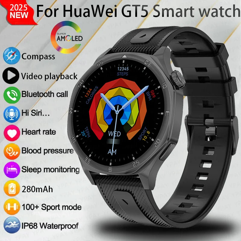 2025 New 3D Dial Smartwatch Heart Rate Health Monitor Bluetooth Call Compass IP68 Waterproof Men'S Smartwatch for Huawei Xiaomi