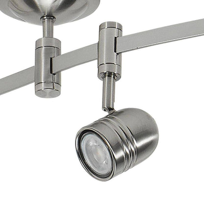 Flex Track 8 Ft. Brushed Nickel LED Ceiling Mounted Hard Wired Track Lighting Kit with Pinhole Head