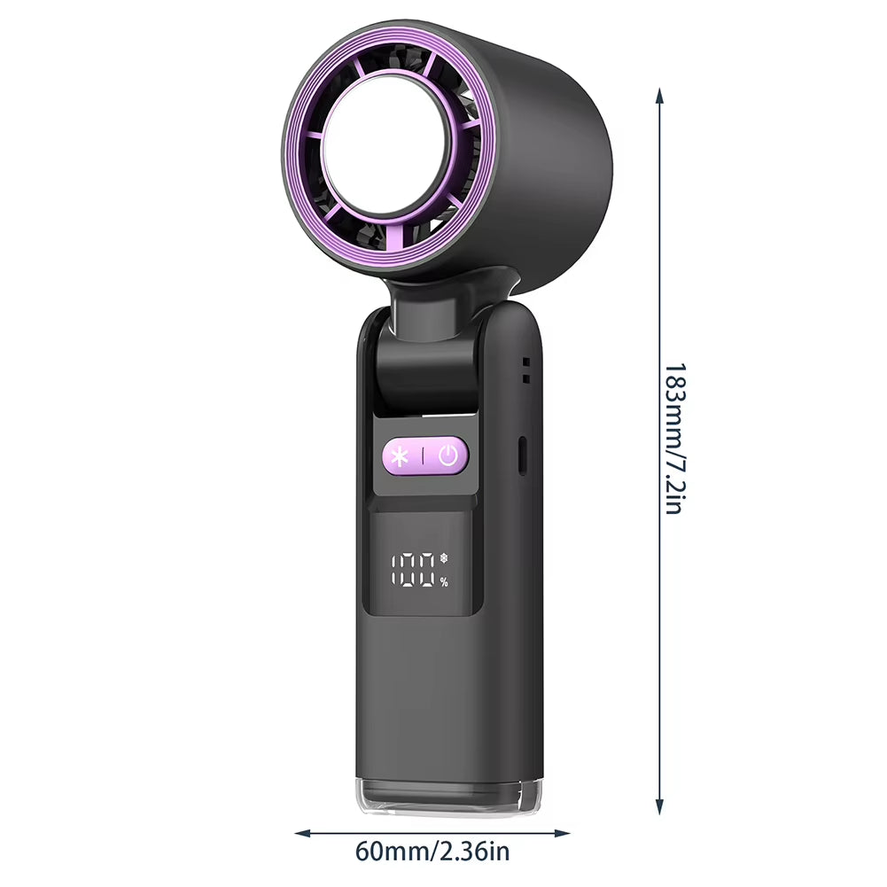 100 Turbos Chilled Ice Sensation Cold Fan Super Mini Turbos Speed Fan USB Powered Digital Display for Outdoor Camping Travel
