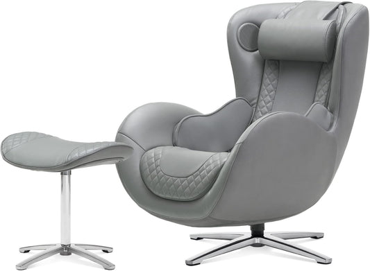 Heated Classic Massage Chair with Ottoman – Full Body & Spot Shiatsu Massager, Recliner with Bluetooth Speaker & In-Chair Charger – Portable & Ergonomic Design