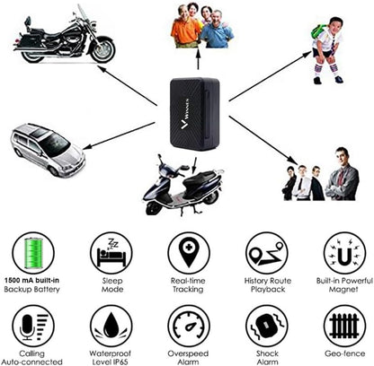 Mini GPS Tracker Magnetic Mini GPS Locator Anti-Theft Anti-Lost Real Time Micro GPS Tracking Device for Kids, Elderly, Wallet, Luggage and Important Document(Tk901)