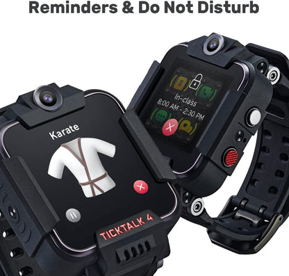 4 Unlocked 4G LTE Kids Smart Watch Phone with GPS Tracker, Combines Video, Voice and Wi-Fi Calling, Messaging, 2X Cameras & Free Streaming Music