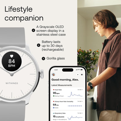 Scanwatch Light - Hybrid Smart Watch, Heart Rate Monitoring, Fitness Tracker, Cycle Tracker, Sleep Monitoring