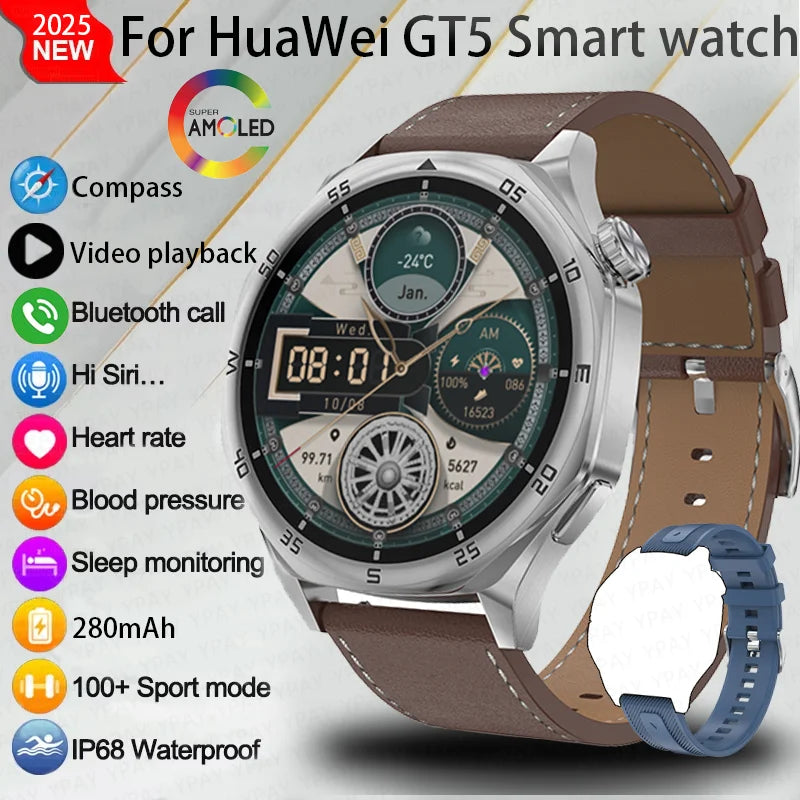 2025 New 3D Dial Smartwatch Heart Rate Health Monitor Bluetooth Call Compass IP68 Waterproof Men'S Smartwatch for Huawei Xiaomi