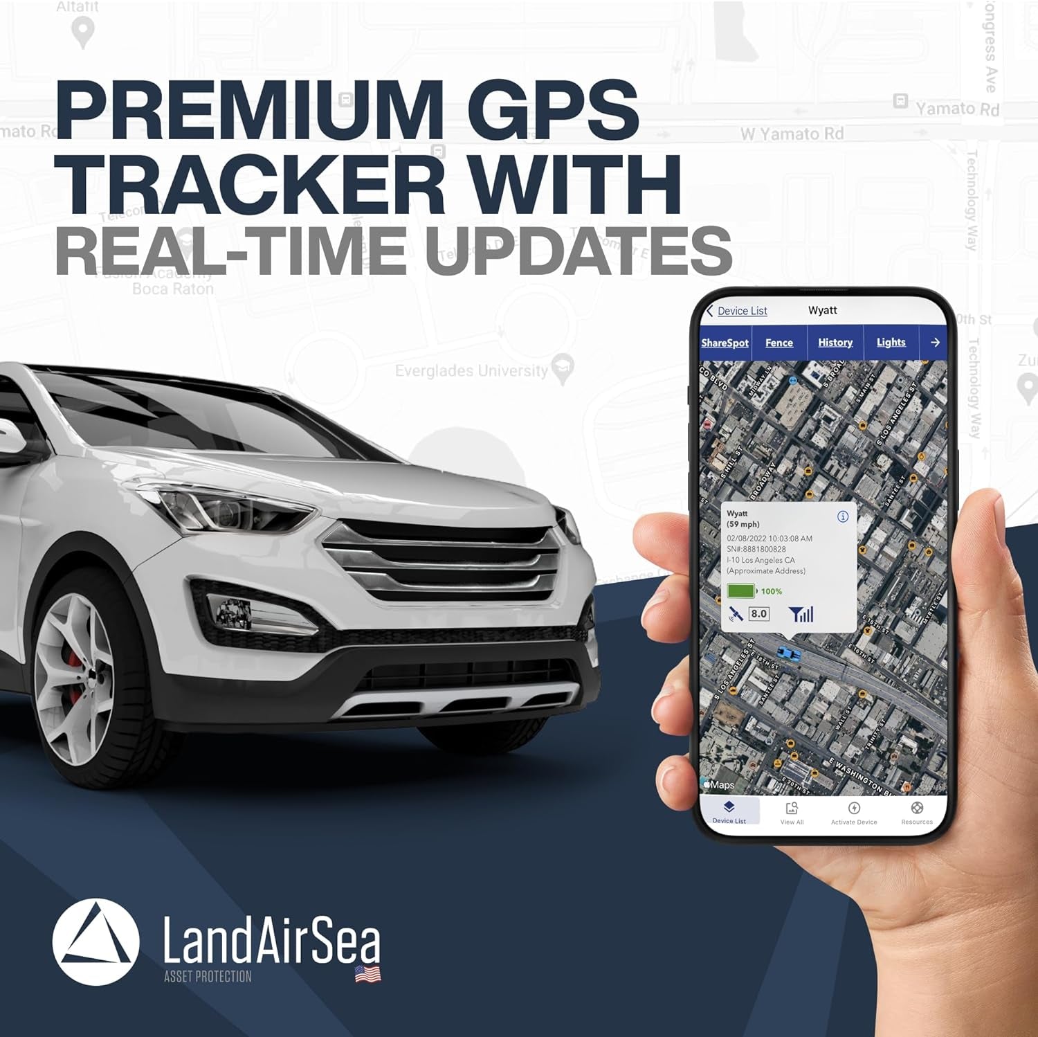 54 GPS Tracker + 6-Months No Subscription. Long Battery, Magnetic, & Waterproof. Global GPS Tracker for Vehicles. Made in the USA from Domestic & Imported Parts