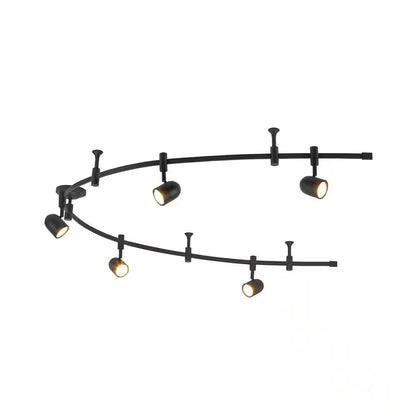 Flex Track 8 Ft. Bronze LED Ceiling Mounted Hard Wired Track Lighting Kit with Pinhole Head