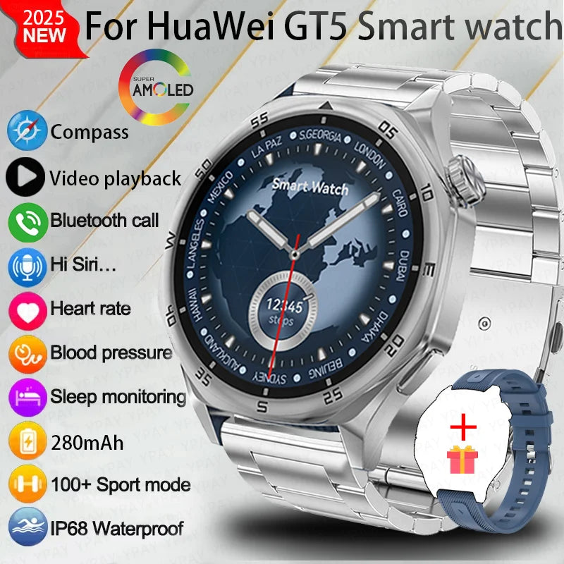 2025 New 3D Dial Smartwatch Heart Rate Health Monitor Bluetooth Call Compass IP68 Waterproof Men'S Smartwatch for Huawei Xiaomi