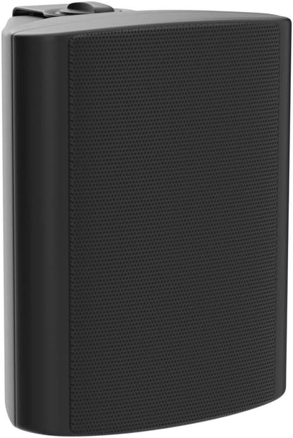5.25 Inch Indoor Outdoor Bluetooth Speakers Patio Waterproof Wired Wall Mount System 300 Watts (Black)