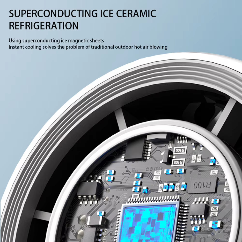 100 Turbos Chilled Ice Sensation Cold Fan Super Mini Turbos Speed Fan USB Powered Digital Display for Outdoor Camping Travel