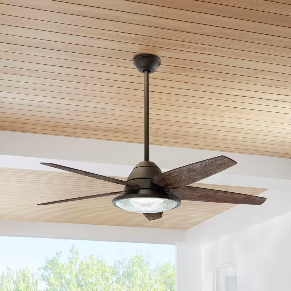 Berwick 52 In. LED Outdoor Espresso Bronze Ceiling Fan with Light