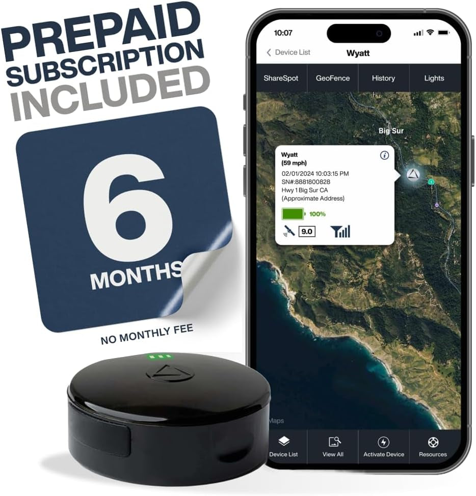 54 GPS Tracker + 6-Months No Subscription. Long Battery, Magnetic, & Waterproof. Global GPS Tracker for Vehicles. Made in the USA from Domestic & Imported Parts