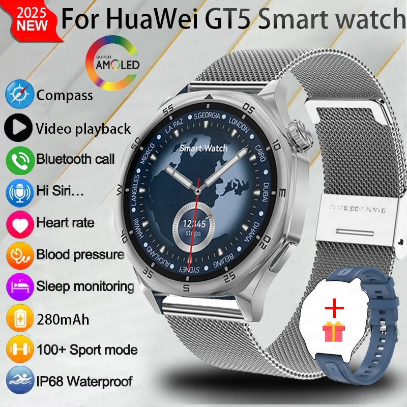 2025 New 3D Dial Smartwatch Heart Rate Health Monitor Bluetooth Call Compass IP68 Waterproof Men'S Smartwatch for Huawei Xiaomi