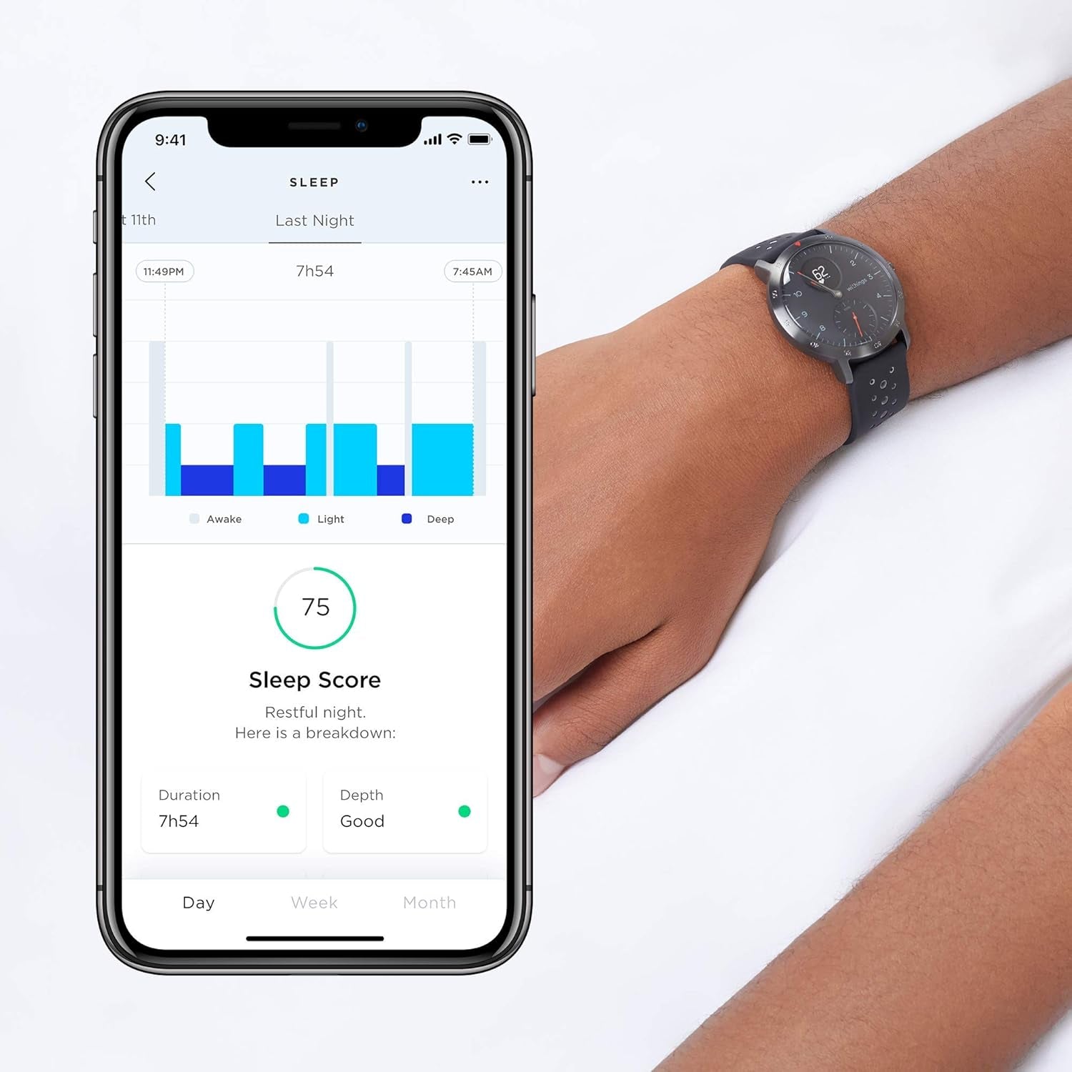 Steel HR Sport - Multisport Hybrid Smartwatch, Connected GPS, Heart Rate, Fitness Level via VO2 Max, Activity and Sleep Tracking, Notifications