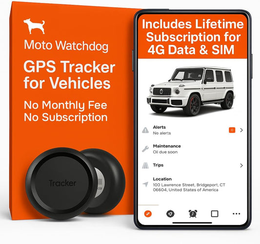 GPS Tracker for Vehicles, No Monthly Fee, No Subscription, 4G SIM and Data Included, Business Fleets, Speeding Alerts, Trip History, Mileage Tracking, Geofence, Magnetic, USA Developed,