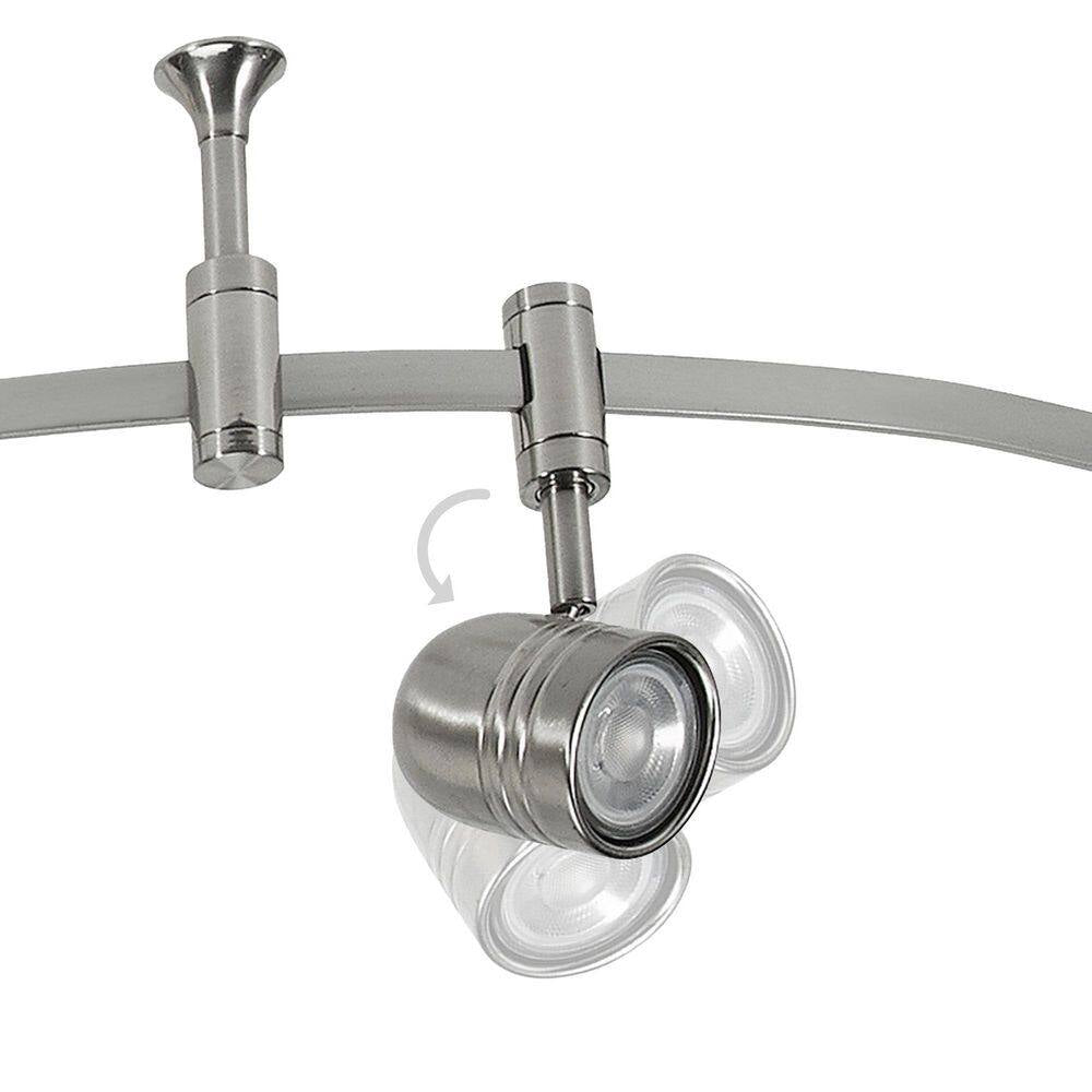 Flex Track 8 Ft. Brushed Nickel LED Ceiling Mounted Hard Wired Track Lighting Kit with Pinhole Head