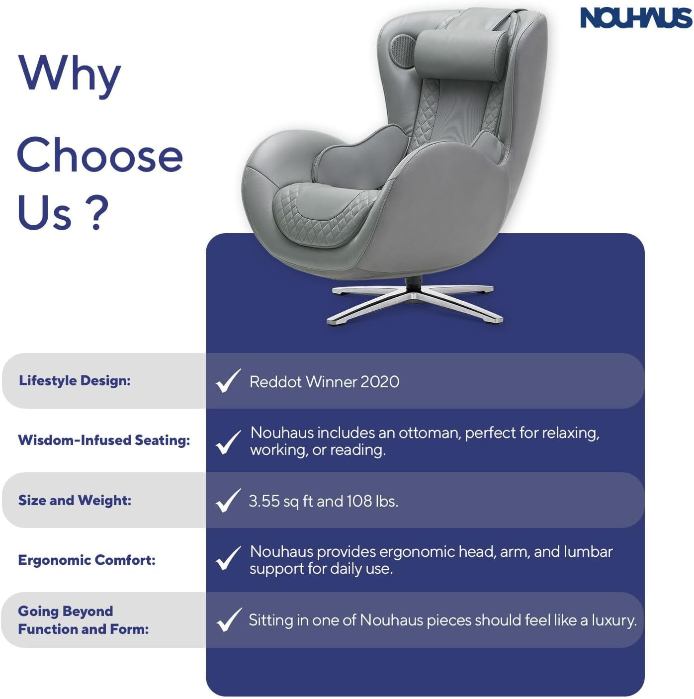 Heated Classic Massage Chair with Ottoman – Full Body & Spot Shiatsu Massager, Recliner with Bluetooth Speaker & In-Chair Charger – Portable & Ergonomic Design