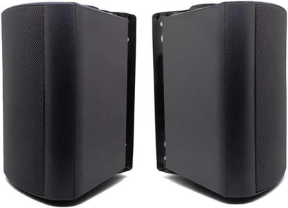 5.25 Inch Indoor Outdoor Bluetooth Speakers Patio Waterproof Wired Wall Mount System 300 Watts (Black)