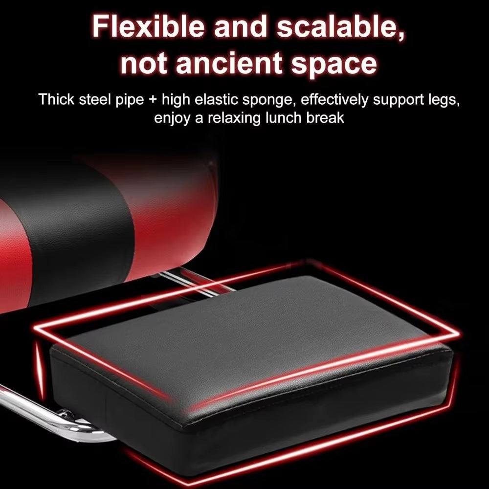 Gaming Chair W Bluetooth Speakers RGB LED Lights,Ergonomic，Footrest,Height Adjustable Adults W Back Lumbar Support Red