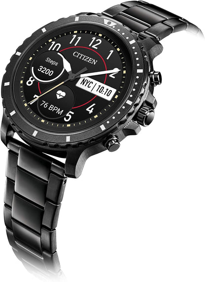 CZ Smart Gen 1 Stainless Steel Smartwatch Touchscreen, Heartrate, GPS, Speaker, Bluetooth, Notifications, Iphone and Android Compatible, Powered by Google Wear OS