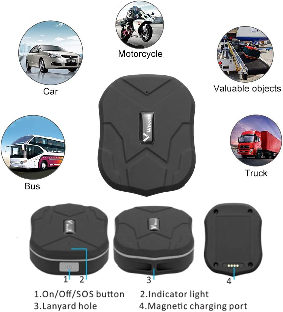 Mini GPS Tracker for Vehicles Hidden Magnetic Mini GPS Locator Real-Time Anti-Theft Micro GPS Tracking Device for Kids, Elderly, Wallet, Luggage(Mini TK905)
