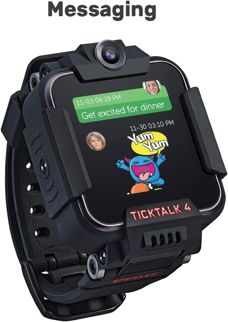 4 Unlocked 4G LTE Kids Smart Watch Phone with GPS Tracker, Combines Video, Voice and Wi-Fi Calling, Messaging, 2X Cameras & Free Streaming Music