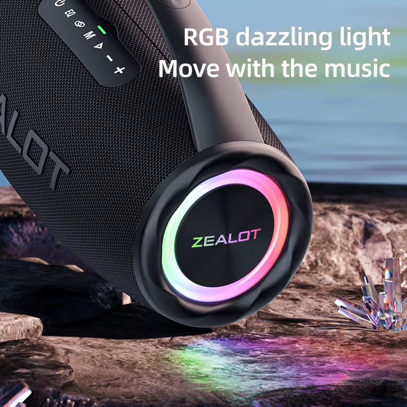 -S97 80W Bluetooth Speaker Powerful Wireless Speaker with Portable Handle, for Party, Camping,Rgb Colorful Light