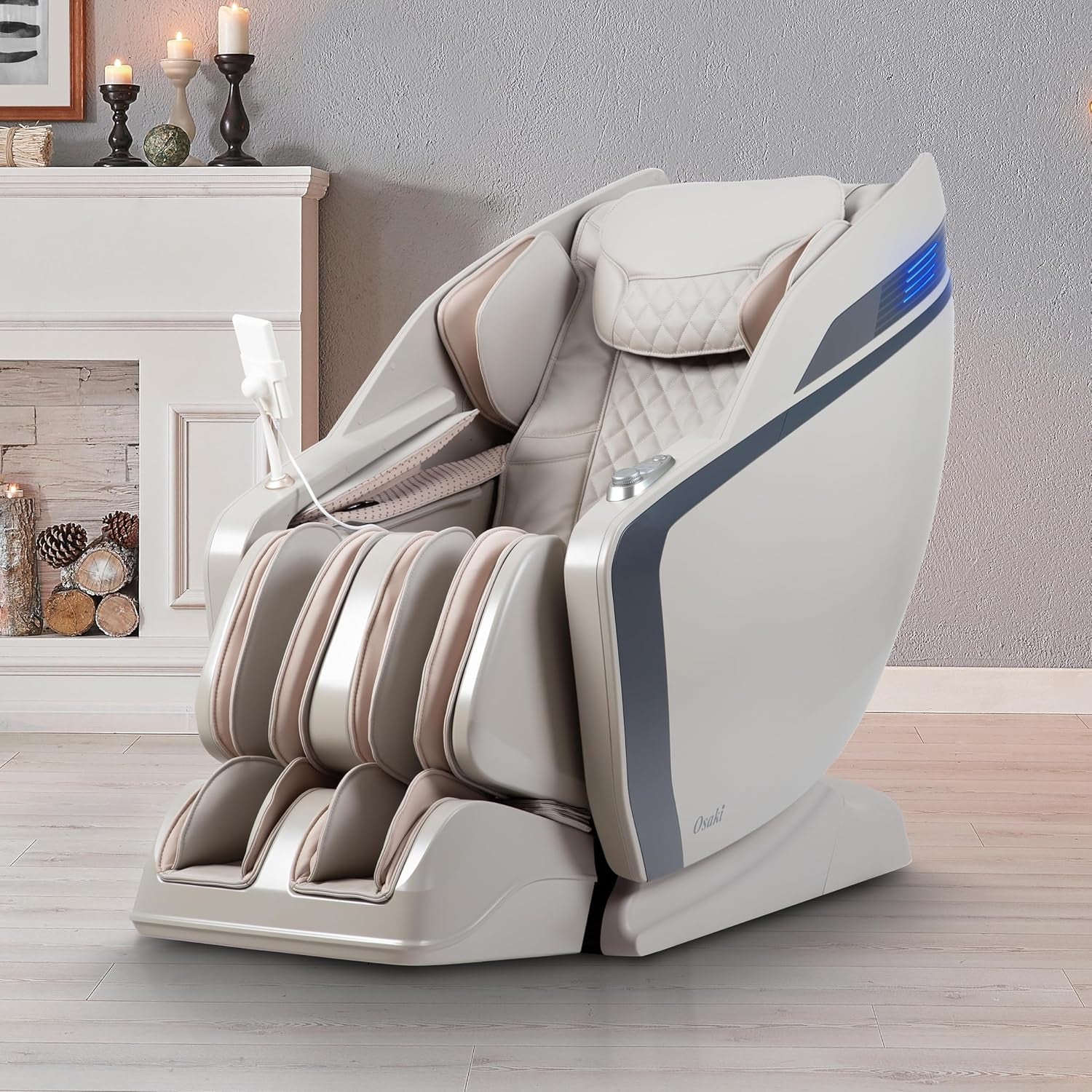 Monarch Full Body Massage Chair | Zero Gravity 3D Sl-Track | Space Saving Technology Recliner| 9 Unique Auto Programs | Bluetooth Connection (LE Black)