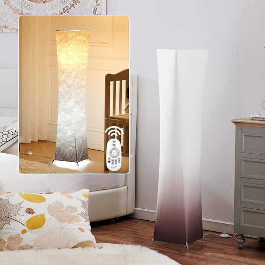 Floor Lamp, 52" (M) Column Floor Lamp, 10 Dimmable Brightness 2700K-6500K Color Temperature, Brown Gradient Lampshade with Remote, Modern Lamp for Living Room, Bedroom, Kids Room, Office