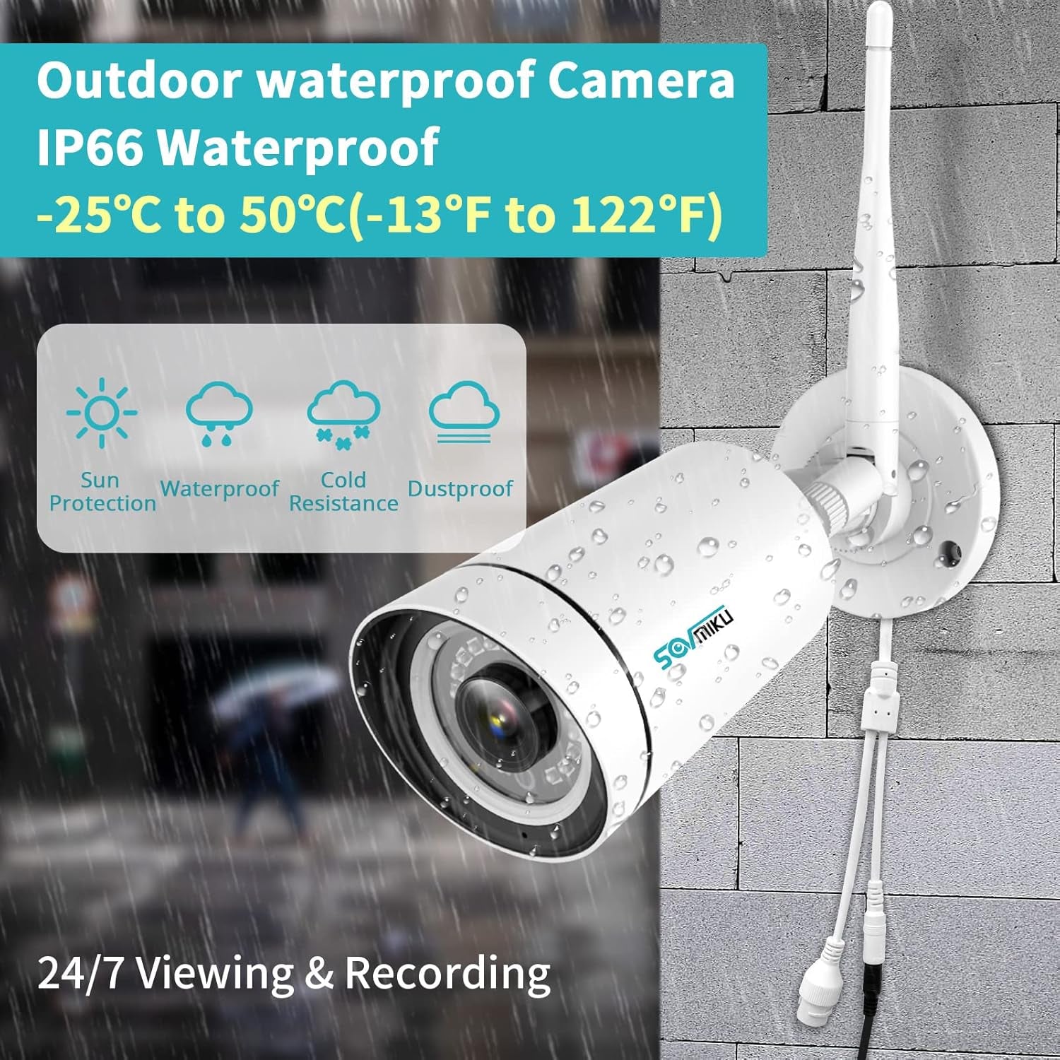 Wifi Security Camera System Face Detection 3MP Two Way Audio Security Cameras,8Channel NVR, Mobile&Pc Remote, IP66, Siren Alarm 7/24 Recording Night Vision with 500GB Hard Drive