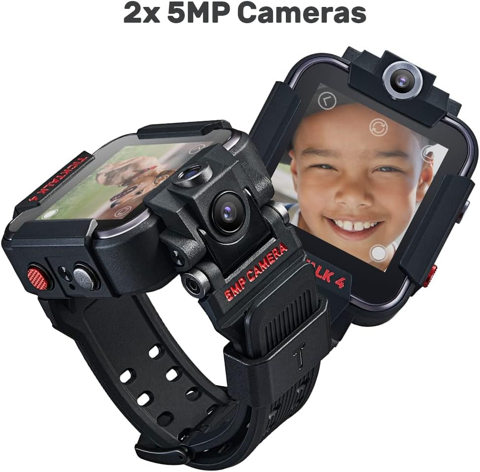 4 Unlocked 4G LTE Kids Smart Watch Phone with GPS Tracker, Combines Video, Voice and Wi-Fi Calling, Messaging, 2X Cameras & Free Streaming Music
