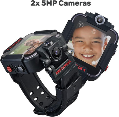 4 Unlocked 4G LTE Kids Smart Watch Phone with GPS Tracker, Combines Video, Voice and Wi-Fi Calling, Messaging, 2X Cameras & Free Streaming Music