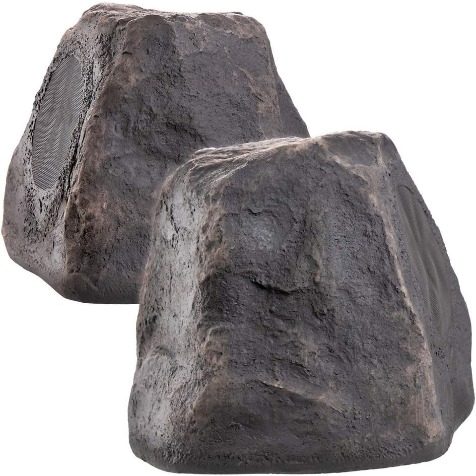5.25" 120W Wireless Bluetooth Outdoor Rock Speaker – Weather Resistant, Slate Dark Grey - BTR-150