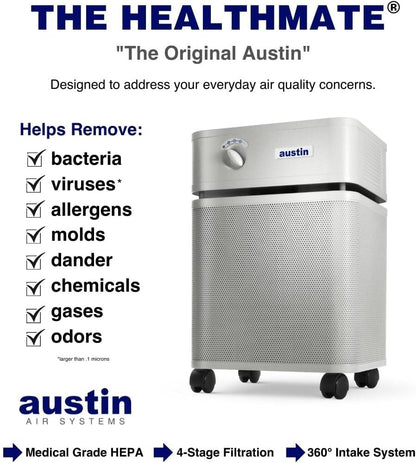 Healthmate Standard Air Purifier, Sandstone - Advanced 4-Stage Filtration HEPA Air Purifiers for Home with Activated Carbon & Zeolite - Ideal as Air Purifiers for Bedroom