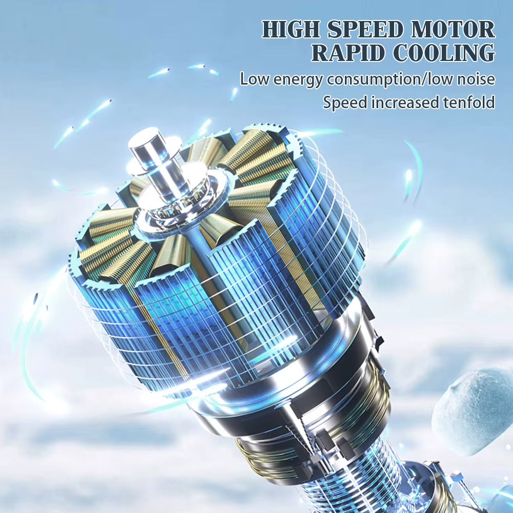 100 Turbos Chilled Ice Sensation Cold Fan Super Mini Turbos Speed Fan USB Powered Digital Display for Outdoor Camping Travel